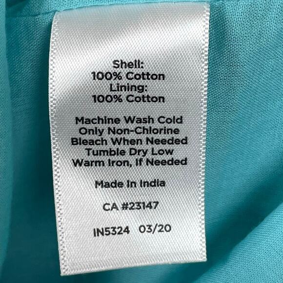 Talbots Dress Short Sleeves Floral Turquoise White Size Petite‎ 2P - Picture 5 of 6